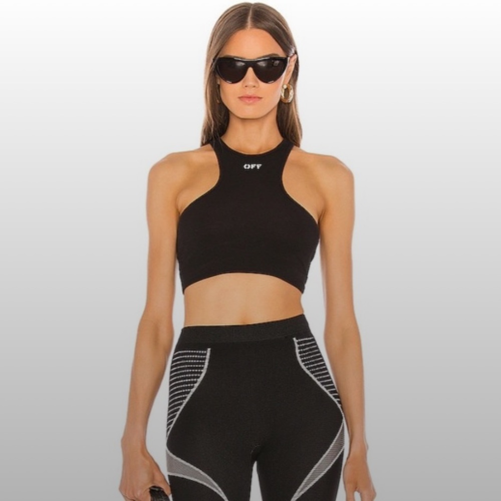 Off-White Black / White Racerback Tank Top